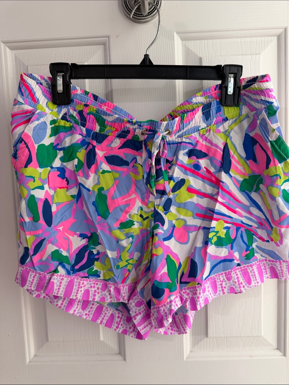 Lilly Pulitzer Pink Multi Floral Drawstring Athletic Shorts